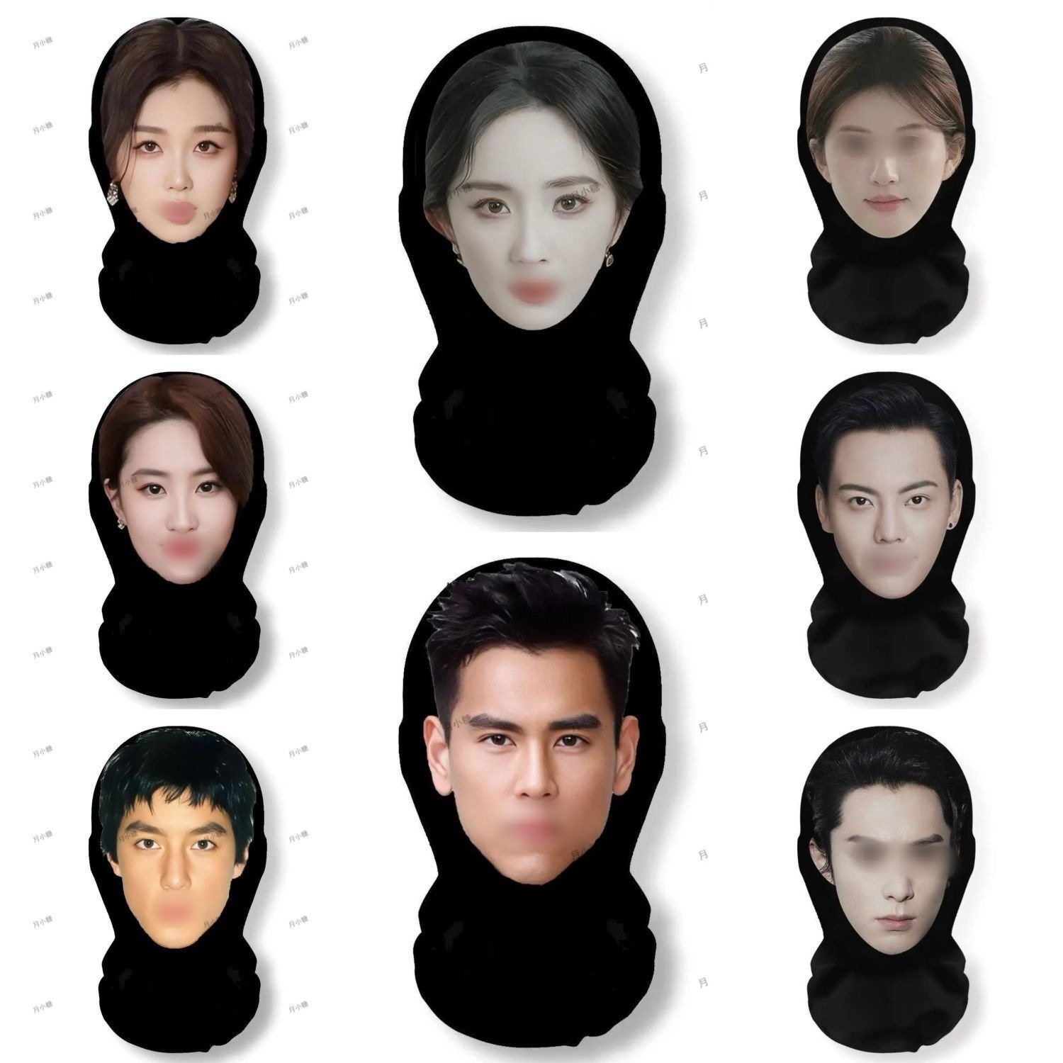 Live streaming prop mask face ugly net veil star 3D simulation real face makeup funny head cover