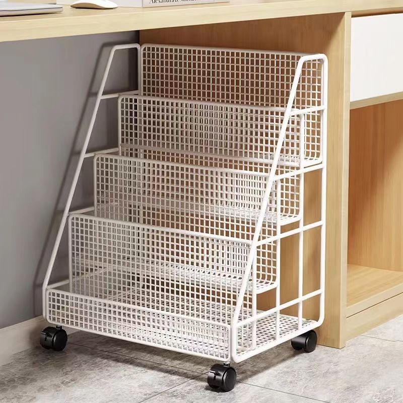 Mobile bookshelf children's picture book storage rack under table storage rack floor universal wheel household simple student bookcase