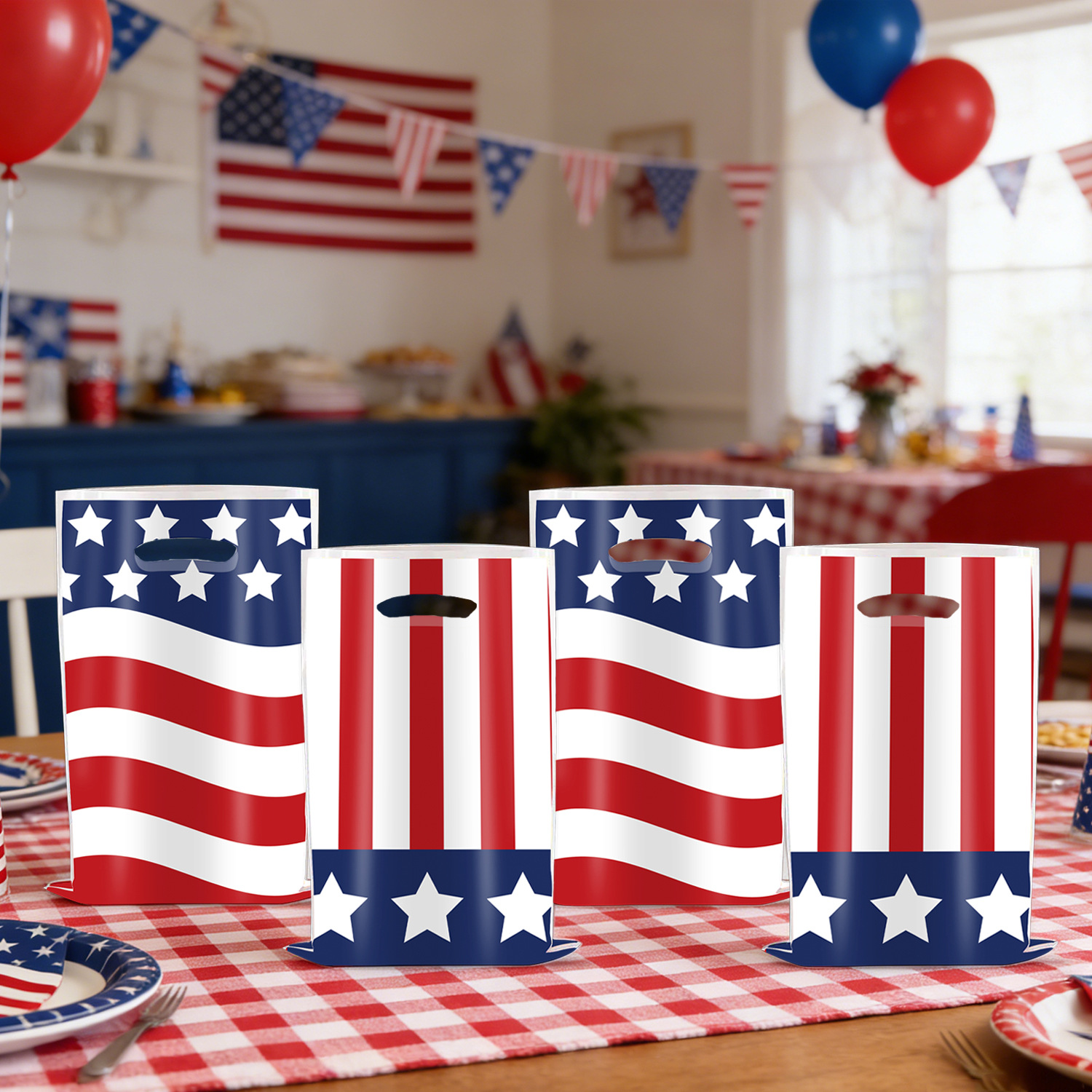 American Independence Day Themed Gift Bag 250th Anniversary Party Tote Bag 250th Anniversary Packaging Bag Decoration Supplies