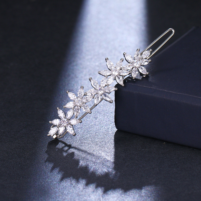 New jewelry small flower AAA zircon hair clip hair accessory headwear bridal wedding accessory
