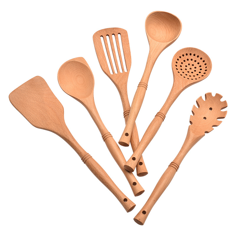 Non-stick pan wooden spatula, cooking spatula, hot pot spoon, wooden spatula set, beech wood kitchen tools, custom LOGO