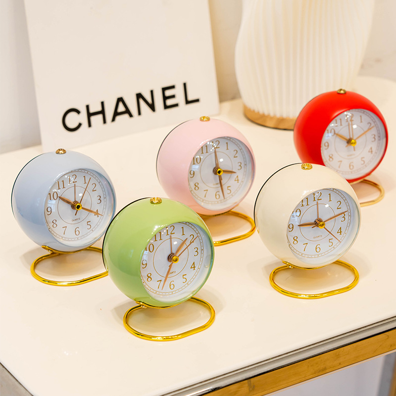 Sales metal simple alarm clock decorative ornament living room bedroom student children alarm clock 023