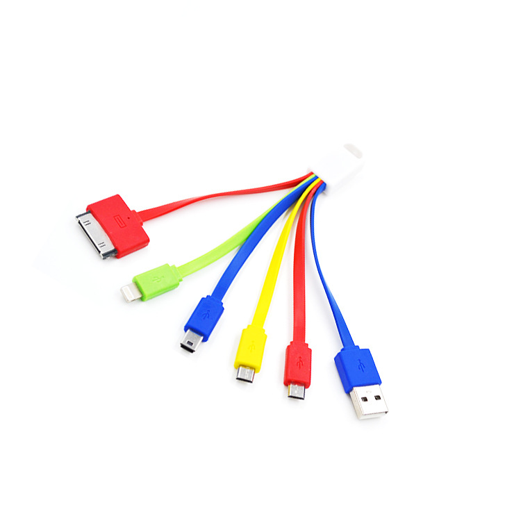 Multi-in-one 4/5/6 gift cable customizable logo USB charging cable for Android Apple type-c data cable