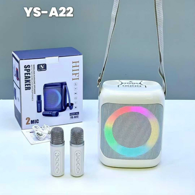 YS-A22 Karaoke Set KTV Sound Bluetooth Speaker Dual Microphone Speaker Microphone All-in-One