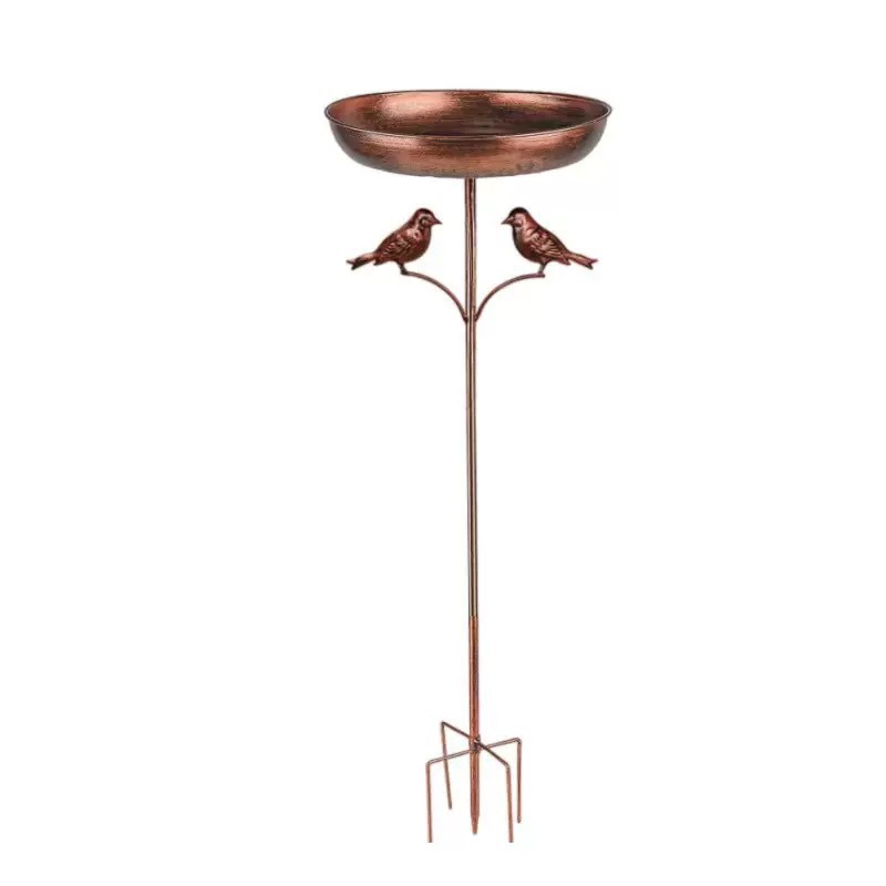 Outdoor Iron Art Bird Bath Ground Insert Garden Courtyard Iron Art Decoration Small Bird Bath Bird Feeder