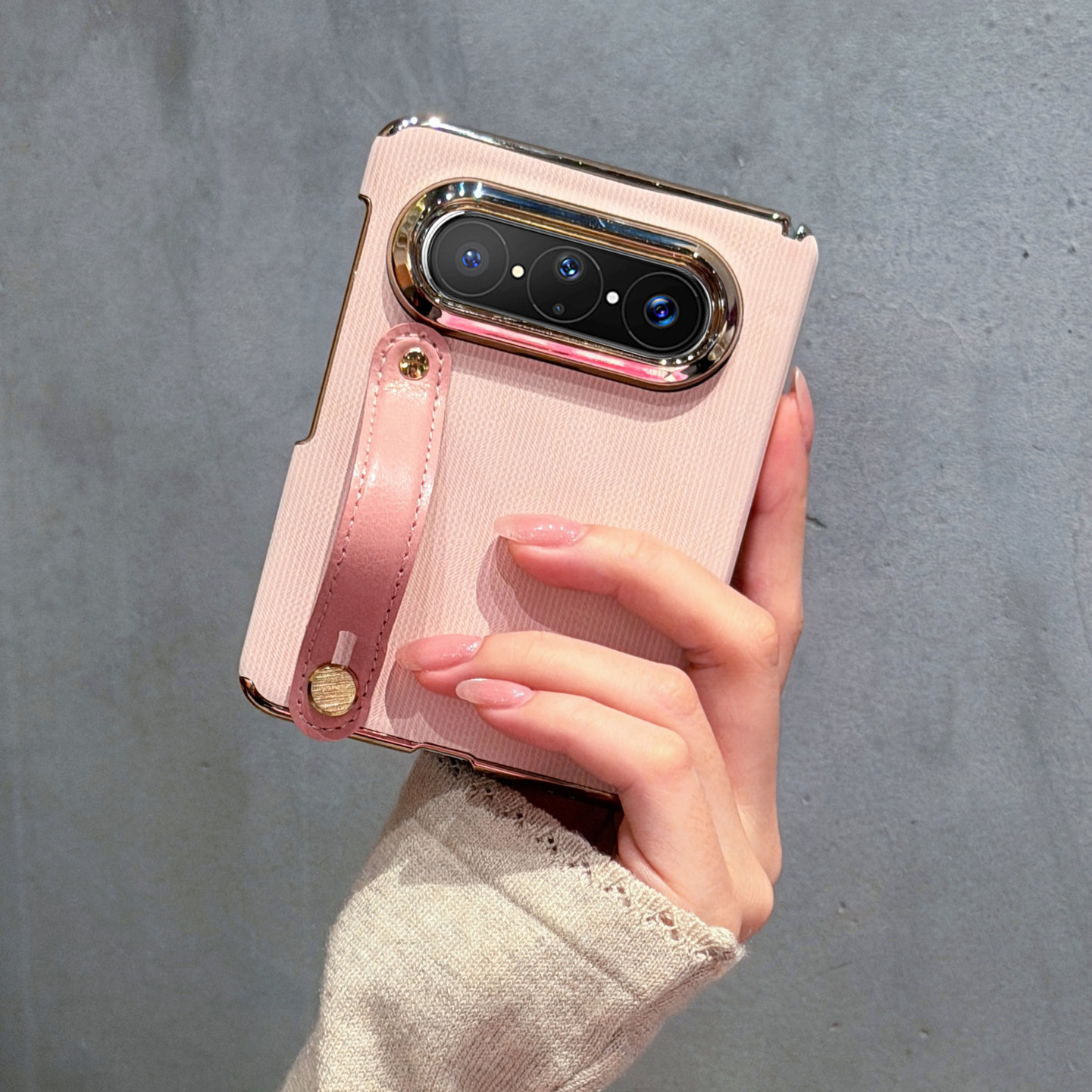 puraxmax phone case for Huawei handheld wrist strap folding screen protective case magnetic dual-axis hinge shell