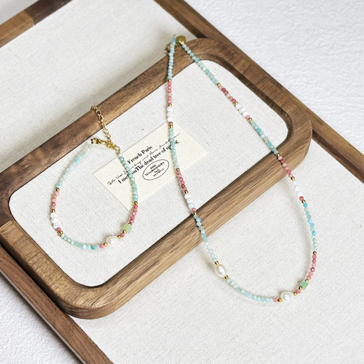 Natural Freshwater Pearl Necklace Natural Stone Beaded Collarbone Chain Fresh Collarbone Chain Necklace Women
