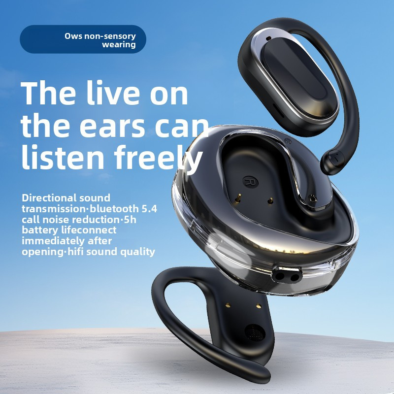 2025 New Bluetooth Headphones Clip-on Ear Non-in-ear True Wireless Sports Ultra-long Battery Life Long Wearing No Pain