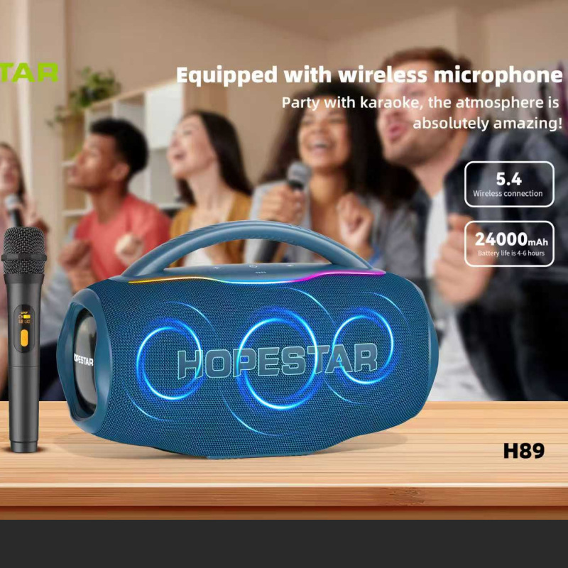 HOPESTAR H89 new high power Bluetooth speaker super heavy bass subwoofer audio with microphone outdoor loud volume
