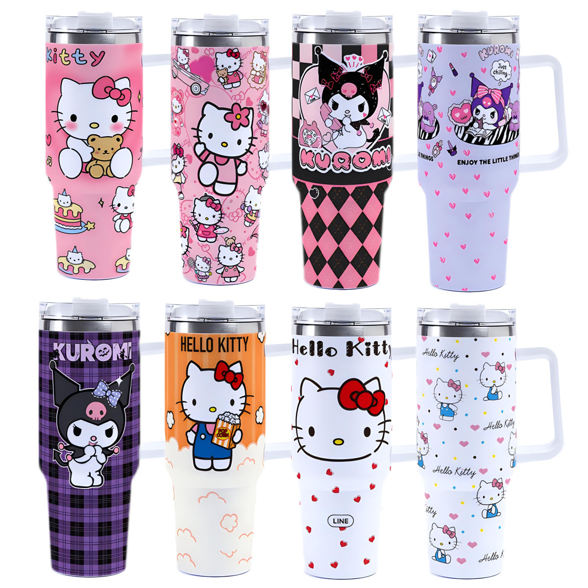 Hello Kitty Sanrio Kuromi cartoon ice霸 stainless steel thermal cup large capacity 40oz car cup