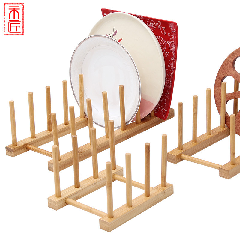 Kitchen dish rack, cup rack, supermarket display storage rack, engraving available, simple bamboo dish drying rack