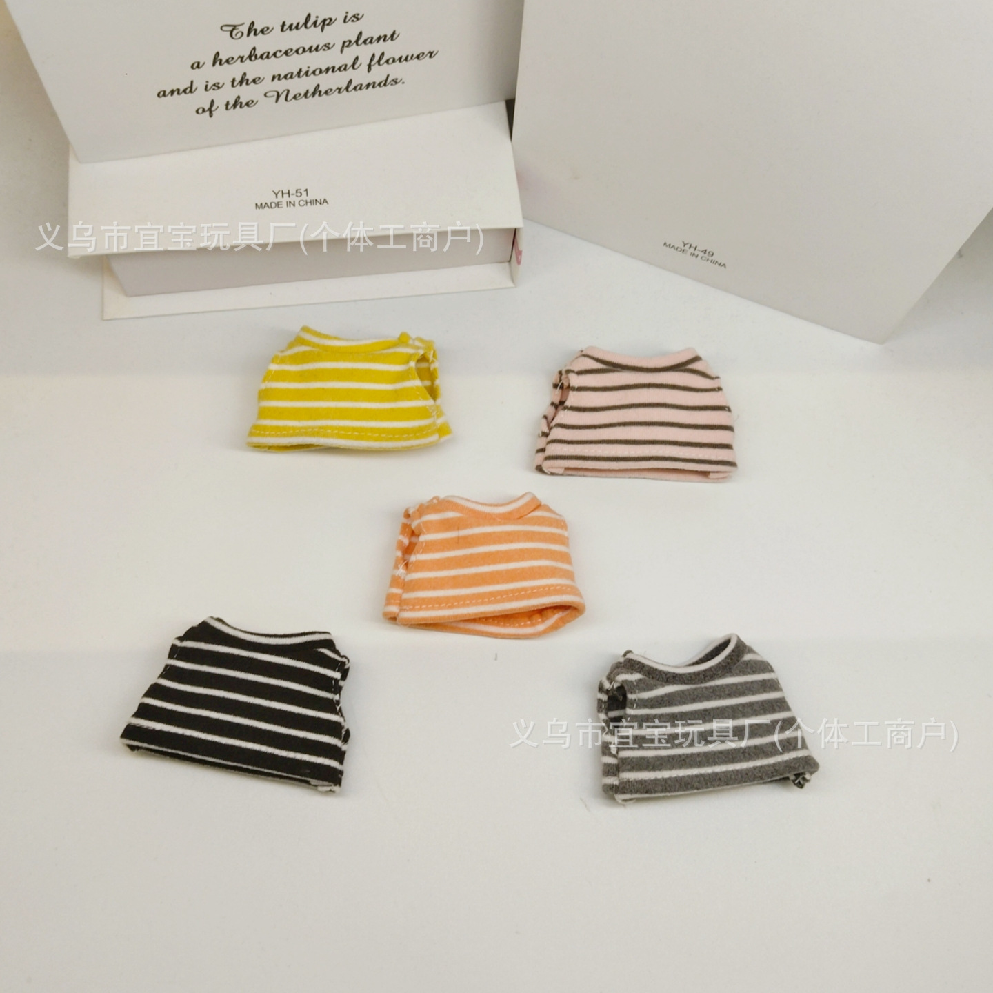 New Long Leg KT Clothes 10cm Doll Clothes Striped Brushed Stretch Mini T-shirt Vest Handmade High Quality Dress Up