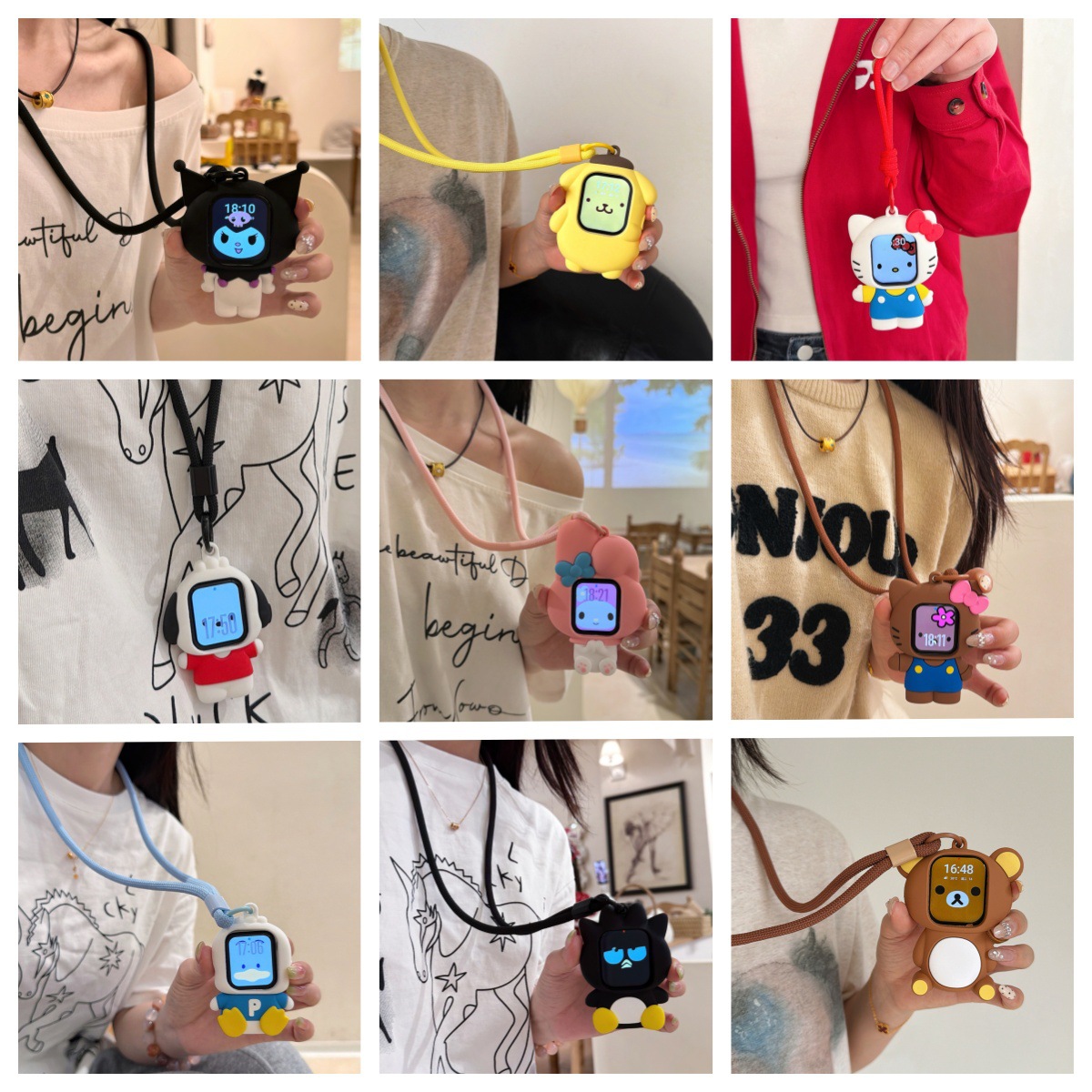 Japanese and Korean cartoon compatible Apple iwatch 1-8 generation Apple watch S10/SE3 silicone ultra2 protective case