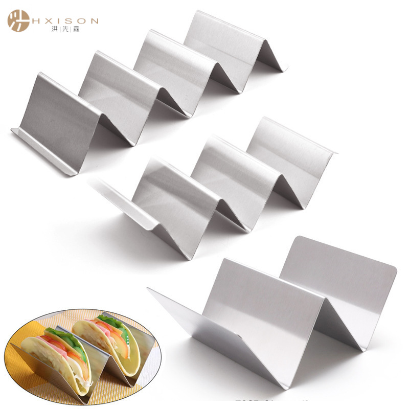 Mexican W-shaped stainless steel thin pancake rack, taco holder, chicken spring roll holder, taco holder