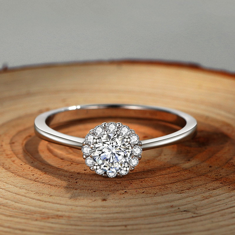 JZ358 Lace design engagement diamond ring ring 50 points small diamond women's bud index finger ring