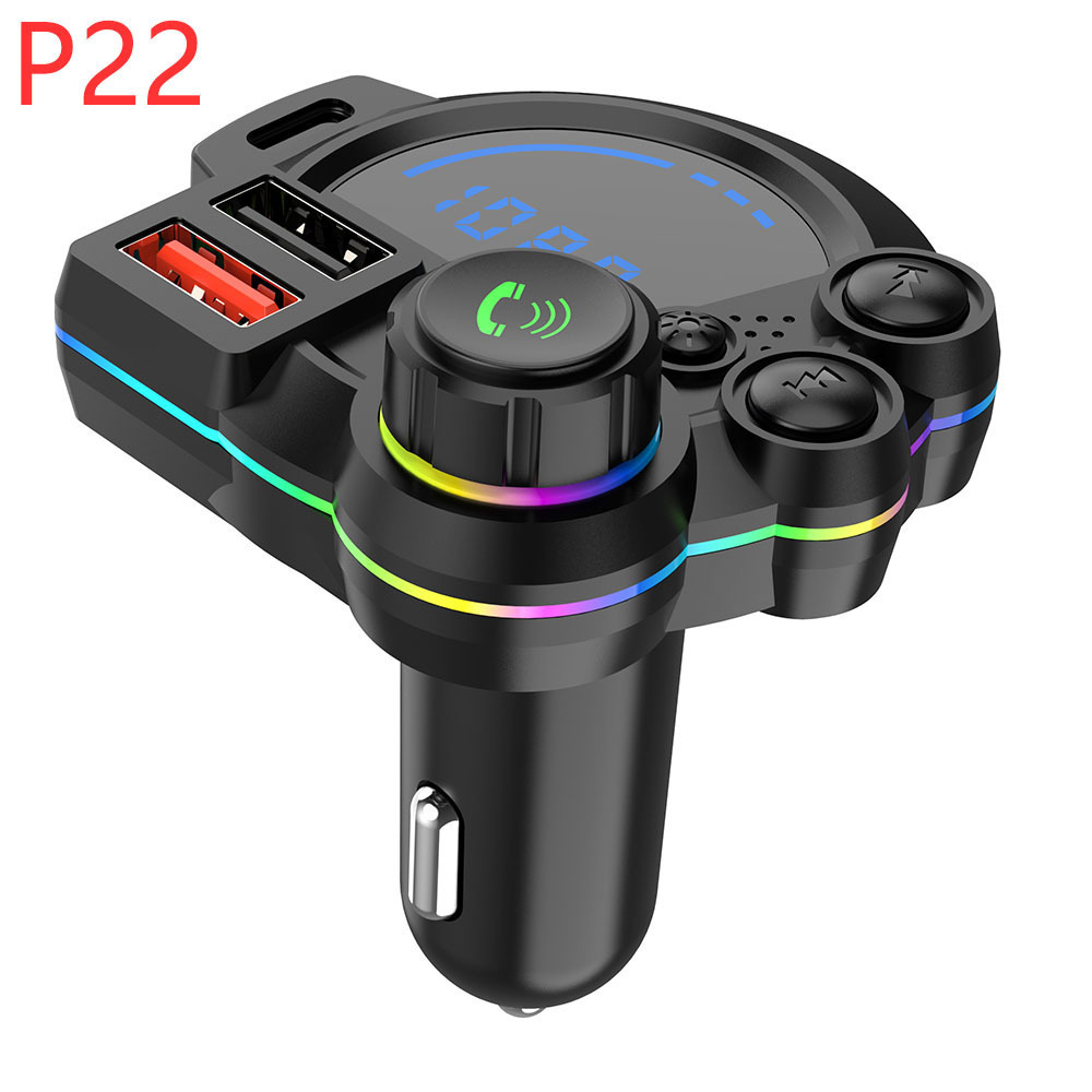 P22 Car Bluetooth MP3 Hands-free Calling New Car FM Transmitter QC3.0+PD20W Dual Fast Charge