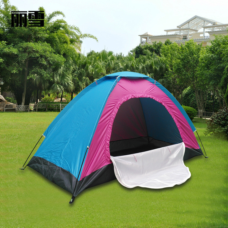 Single-layer manual tent, outdoor travel hiking single camping tent, waterproof and UV-resistant tent