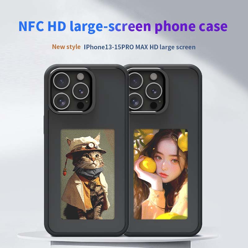NFC High-Definition 4 Inch for iPhone 13-17 Series High-Definition E-Ink Protective Case Screen Projection Four Colors Phone Case