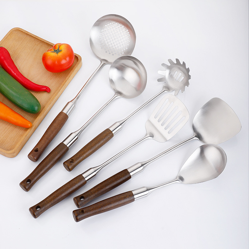 Spoon, stainless steel spatula, 304 soup spoon, high temperature resistant kitchenware set, spatula, kitchen utensils, hotel supplies