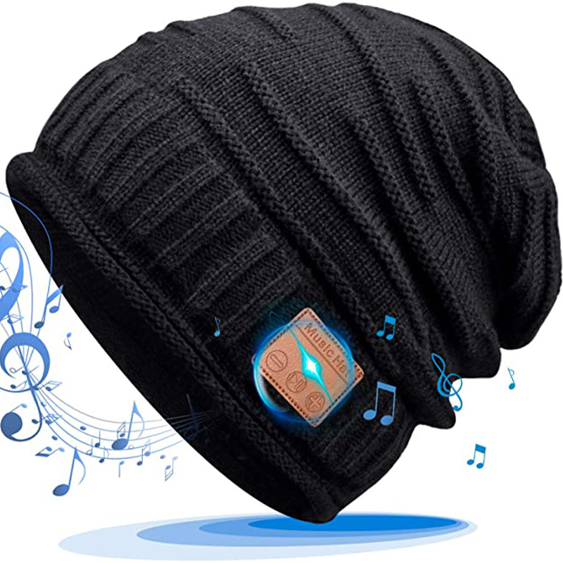 New Bluetooth hat knitted hat autumn and winter warm new music hat fleece Bluetooth hat