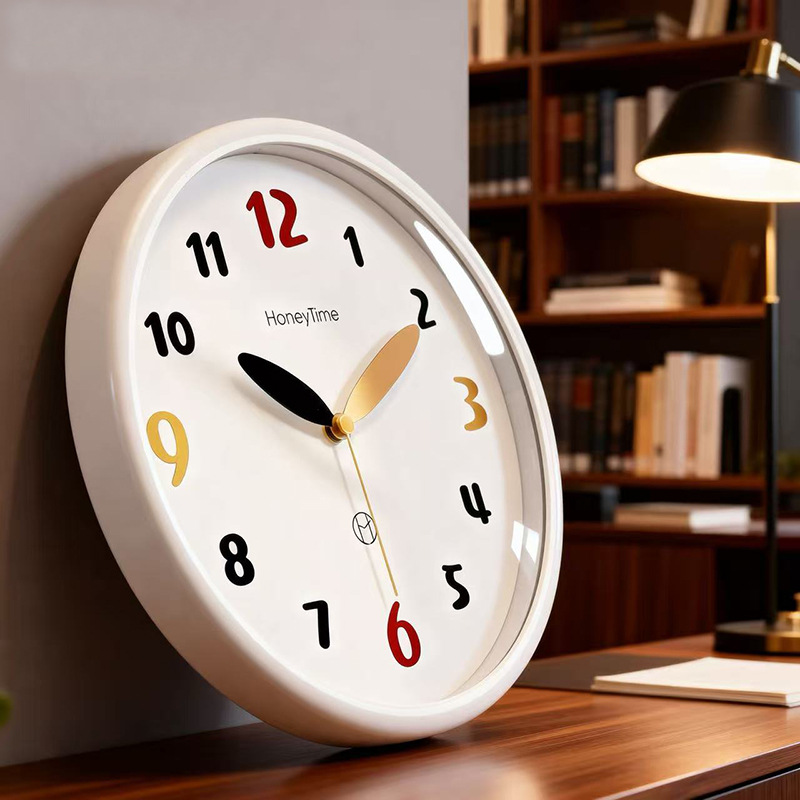 Modern Simple Wall Clock for Living Room Bedroom, Silent Wall Clock, No Drilling Wall Clock