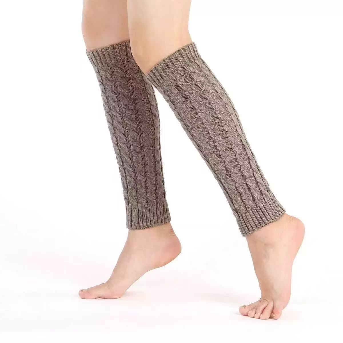 Knit Fine Yarn Leg Warmers Stacked Socks Autumn Winter Knit Foot Warmers Warm Cable Knit Sock Cuff Women's Socks