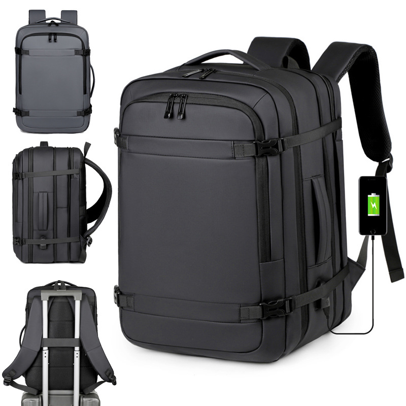 Business backpack USB charging water-repellent large capacity expandable computer bag business trip travel backpack men