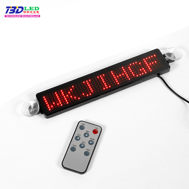 LED In-Car Strip Display, English-Language Remote-Controlled Advertising Screen, Rear Window LED In-Car Display