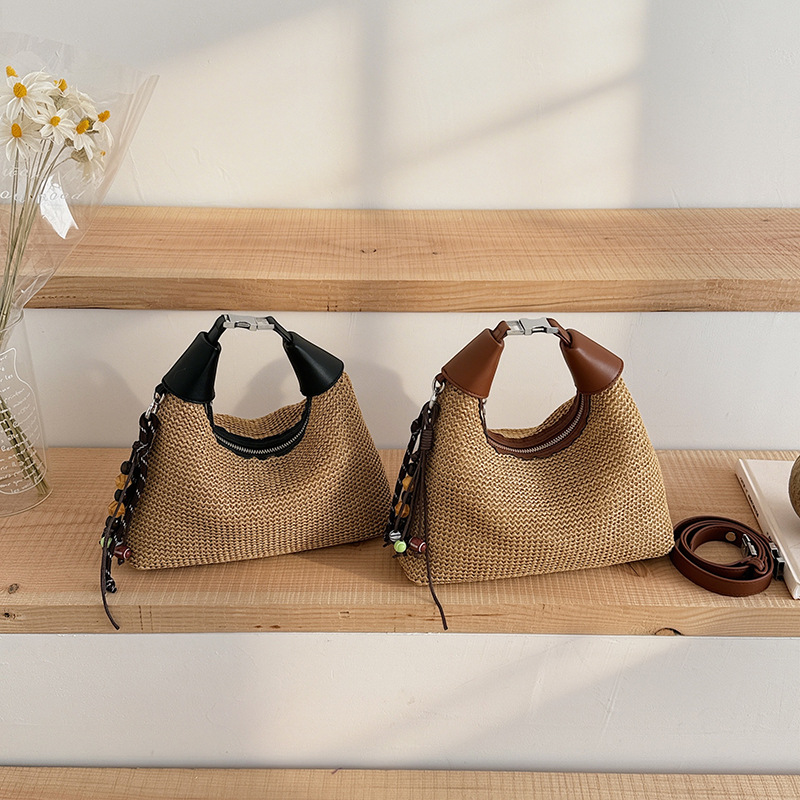 Summer New Straw Bag 2026 New Shoulder Bag Casual Underarm Bag Popular Commute Woven Crossbody Bag for Women