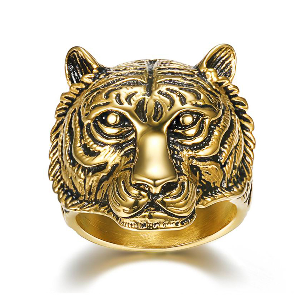 Accessory Tiger Head Ring Men's Stainless Steel Finger Ring Hand Jewelry