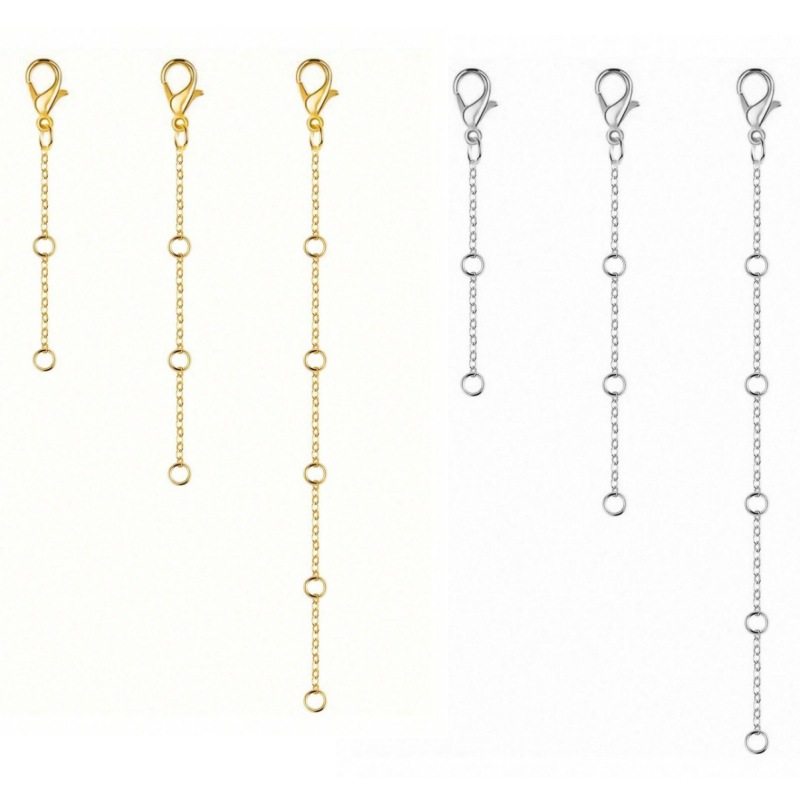 3-piece stainless steel vacuum plated tail chain lobster clasp extension chain DIY bracelet necklace materials