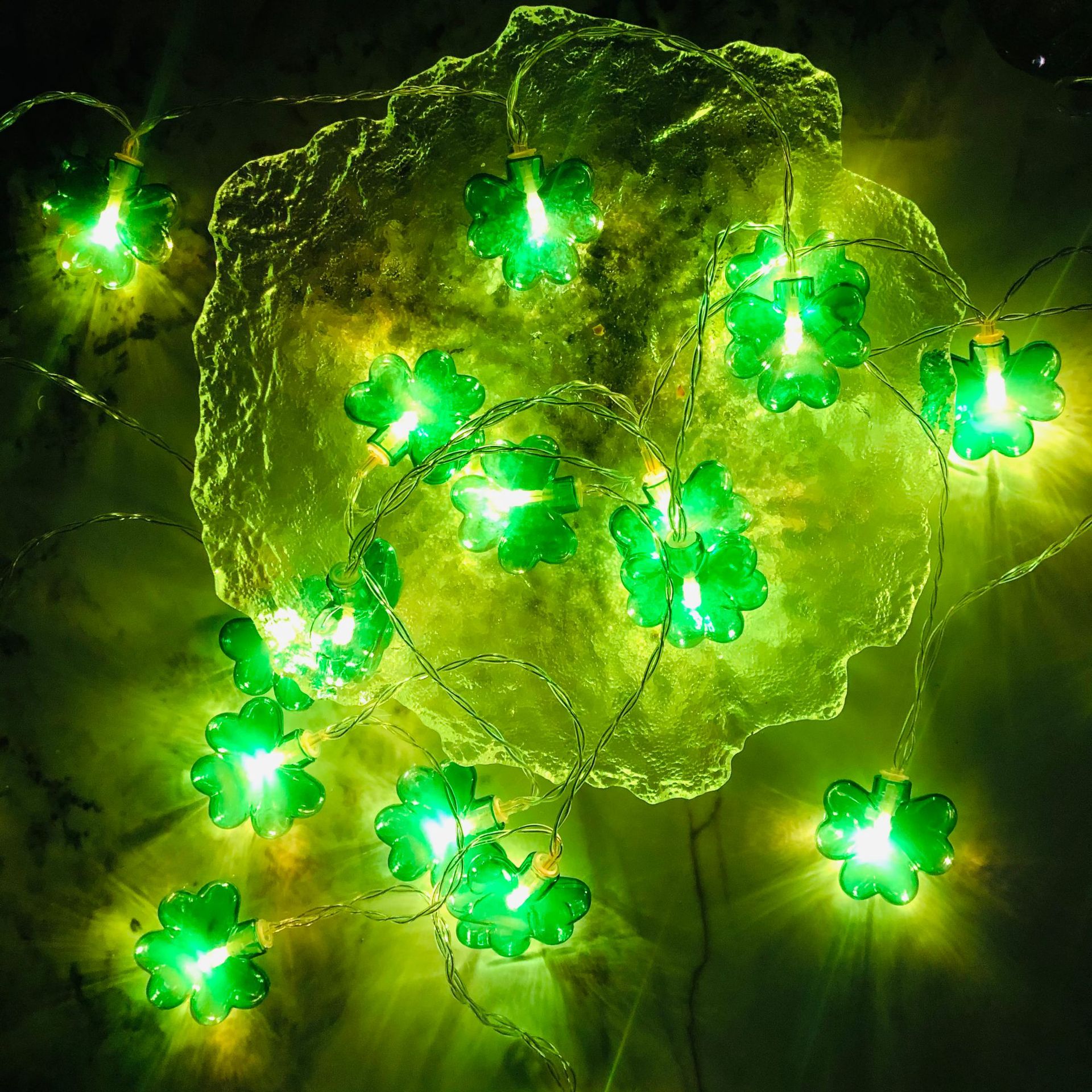 St. Patrick's Day LED Shamrock Light String Irish Festival Theme Party Decoration Photo Prop Four-leaf Clover