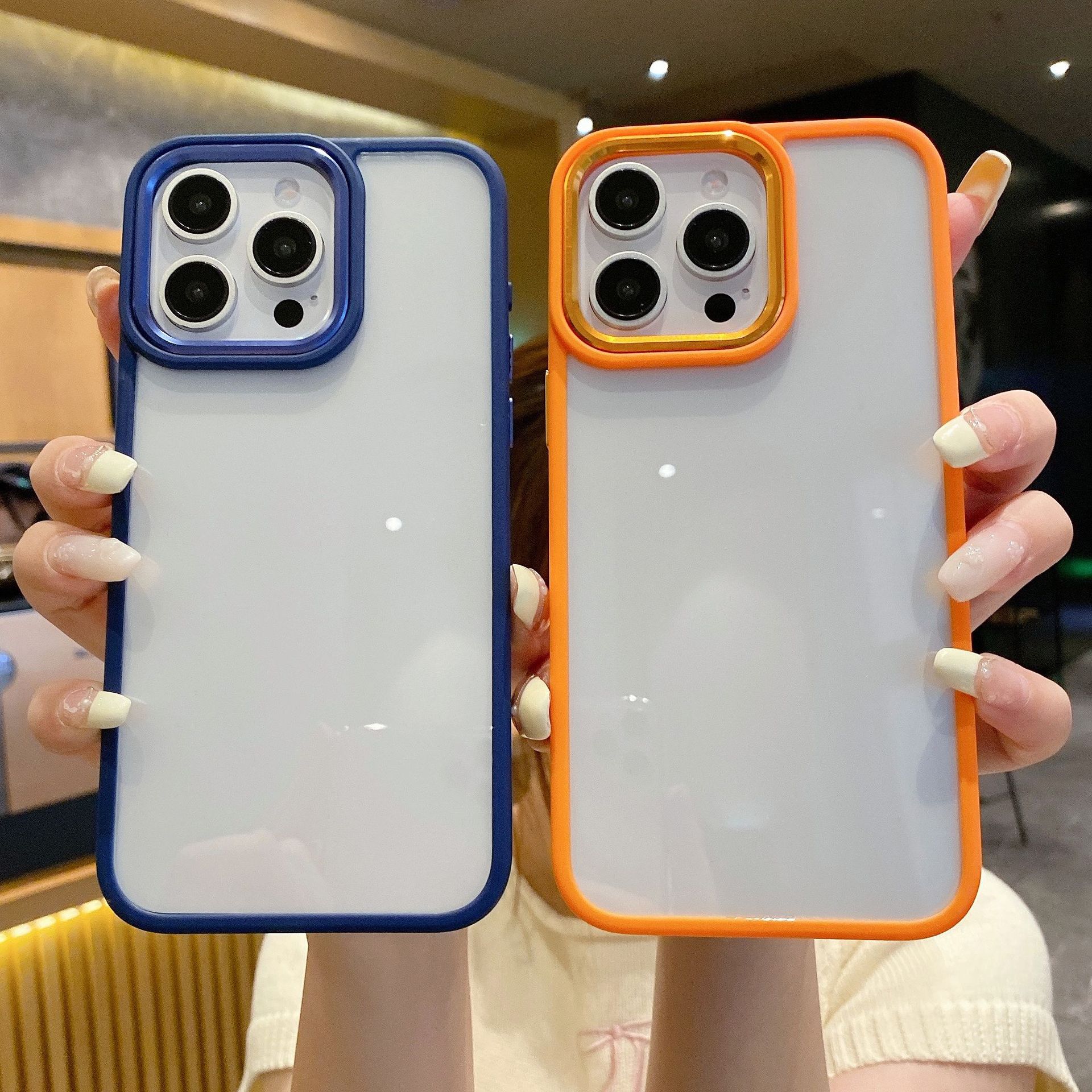 Compatible iPhone 16 Pro phone case metal lens Apple 15 Pro Max gold shield case anti-drop 13 PM case