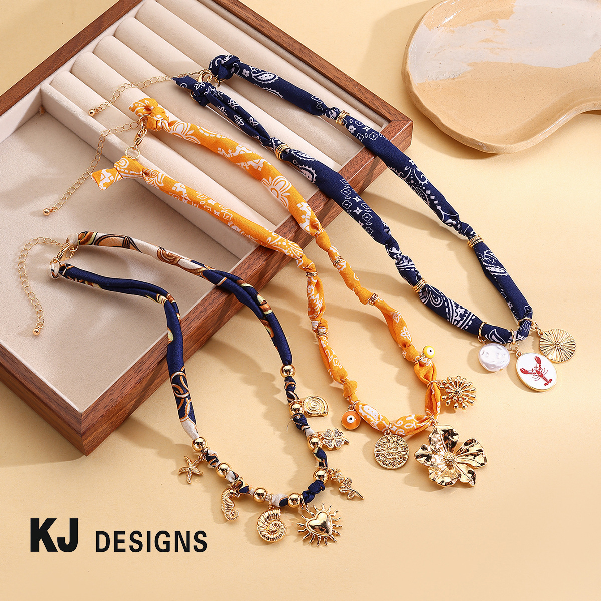 Kenjie accessories new dopamine color silk scarf necklace Christmas bow tie niche silk scarf for women