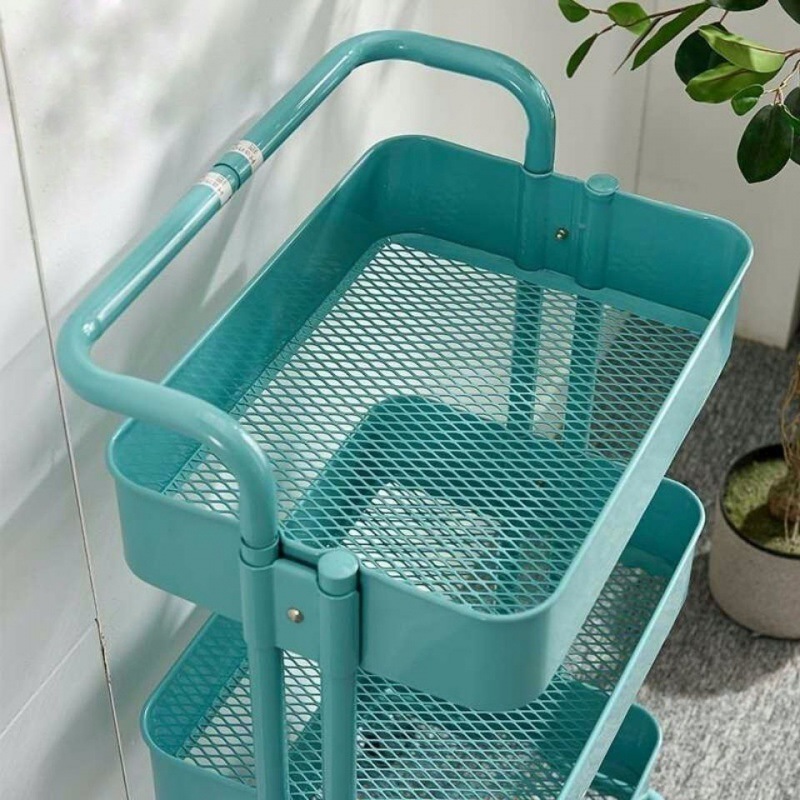 Kitchen multi-layer storage cart with wheels storage rack movable multifunctional shelf baby products small push cart
