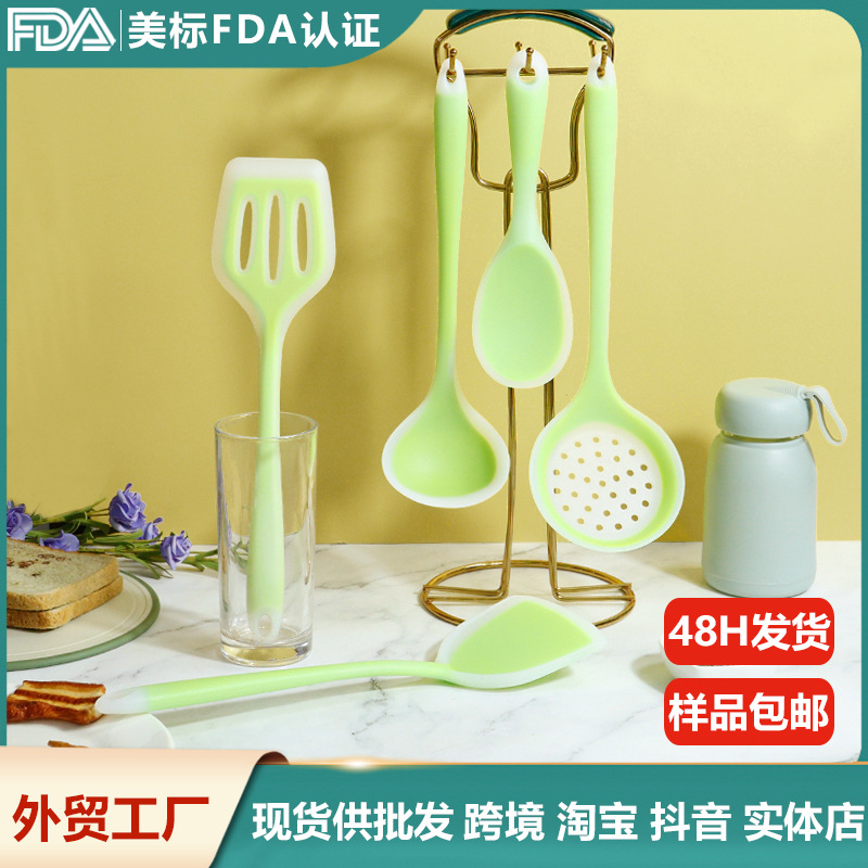 Silicone Spatula and Soup Spoon Non-Stick Silicone Spatula Translucent Silicone Spatula Household High Temperature Resistant Silicone Kitchenware