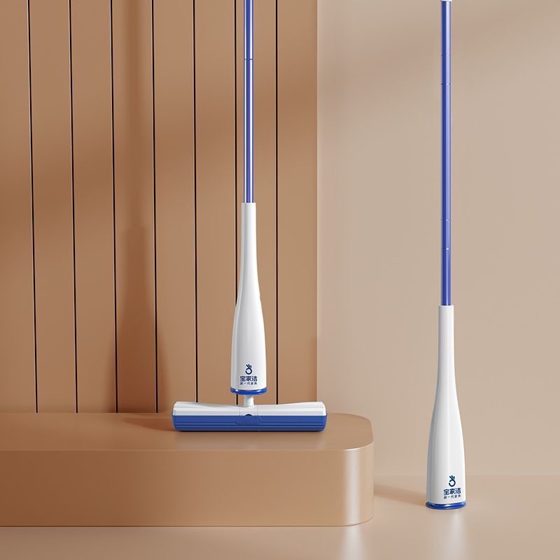【Strong Suction】Baojiajie Oukocotton Stand-up Mop Home Use No-Trace Hand-Free Lazy One-Mop Clean Bathroom