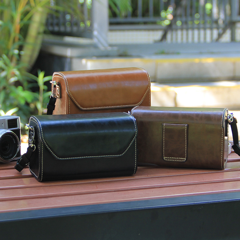 For Sony ZVE10 Panasonic gf8 LX100m2 camera bag Leica DLUX7 Fujifilm 100V film leather case