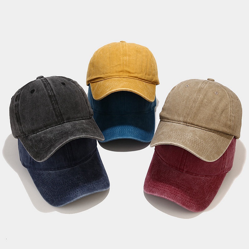 Washed Simple Baseball Cap for Men and Women, Outdoor Duckbill Cap, Simple Cap, Customizable