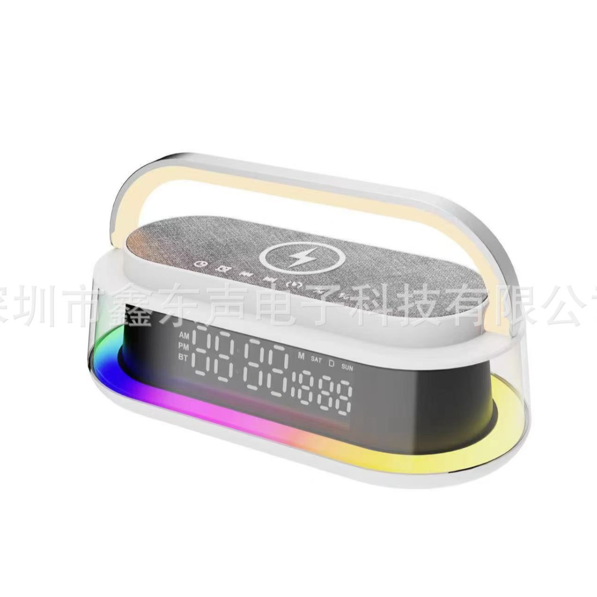 S303 LED Display Clock Alarm Calendar Timer Wireless Charging White Noise High Power Bluetooth Speaker Desktop