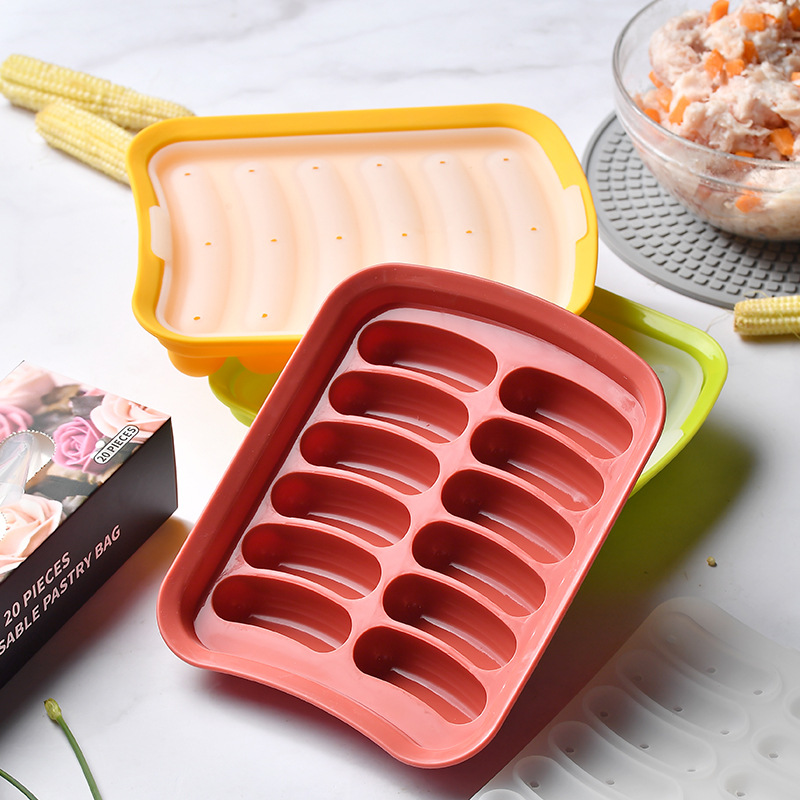 One-Bite Sausage Silicone Mold Casing-Free Sausage Baby Food Mold Steamable Sausage Ham Sausage Mold