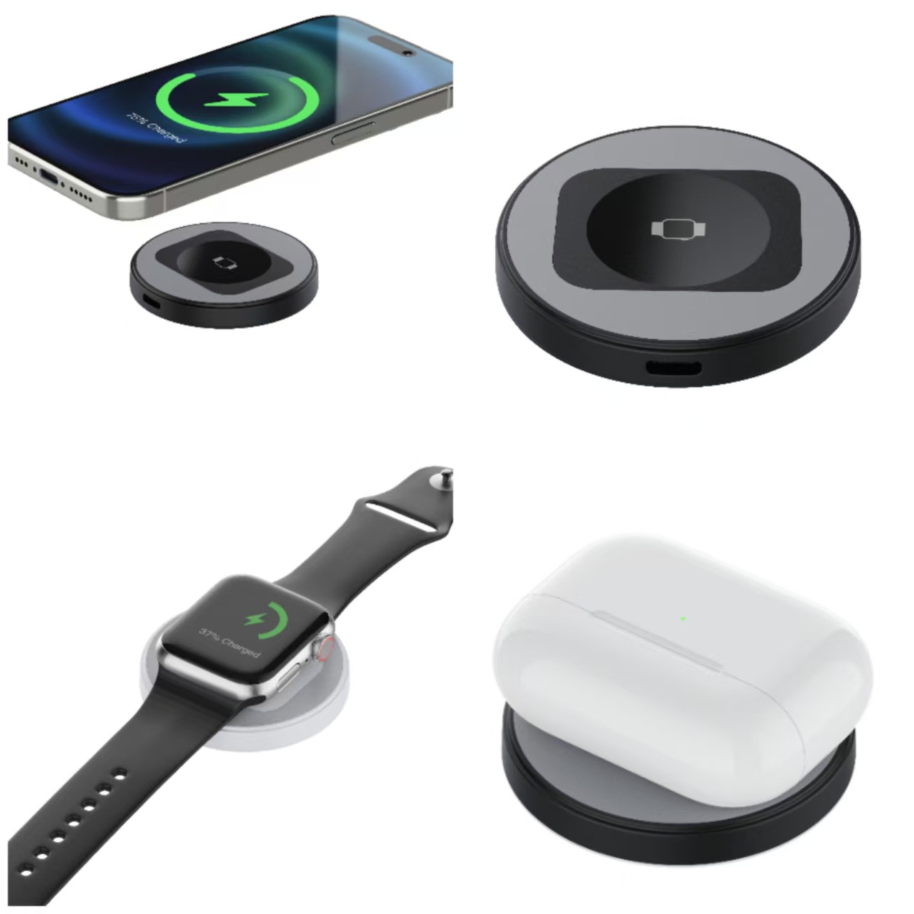 Desktop Portable Three-in-One Magsafe Magnetic Wireless Charger 15W Multifunctional Phone Magnetic Wireless Charger