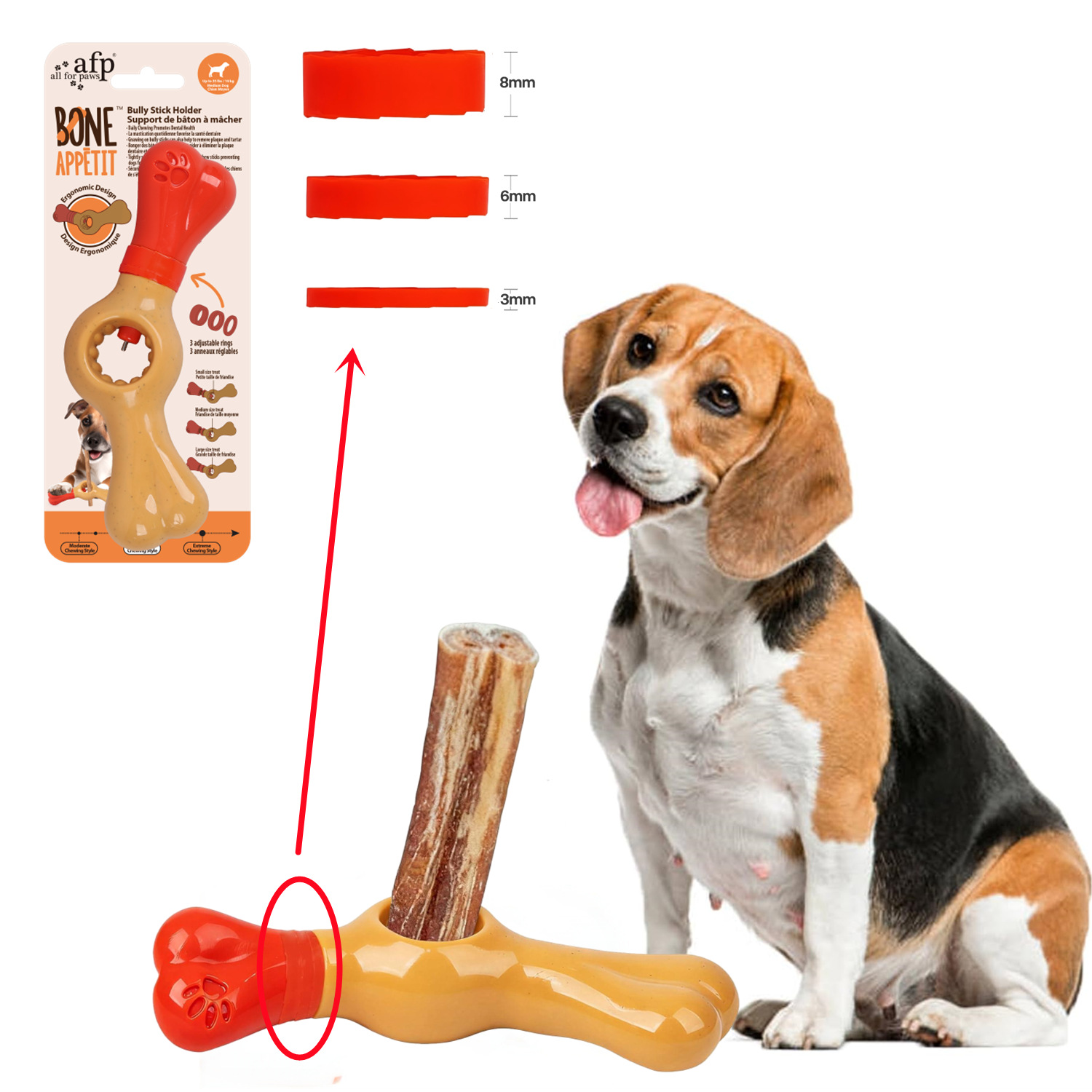 Dog Treat Stick Fixer Chewing Stick Holder Teeth Grinding Bite-resistant Cleaning Anti-choking Dog Toy