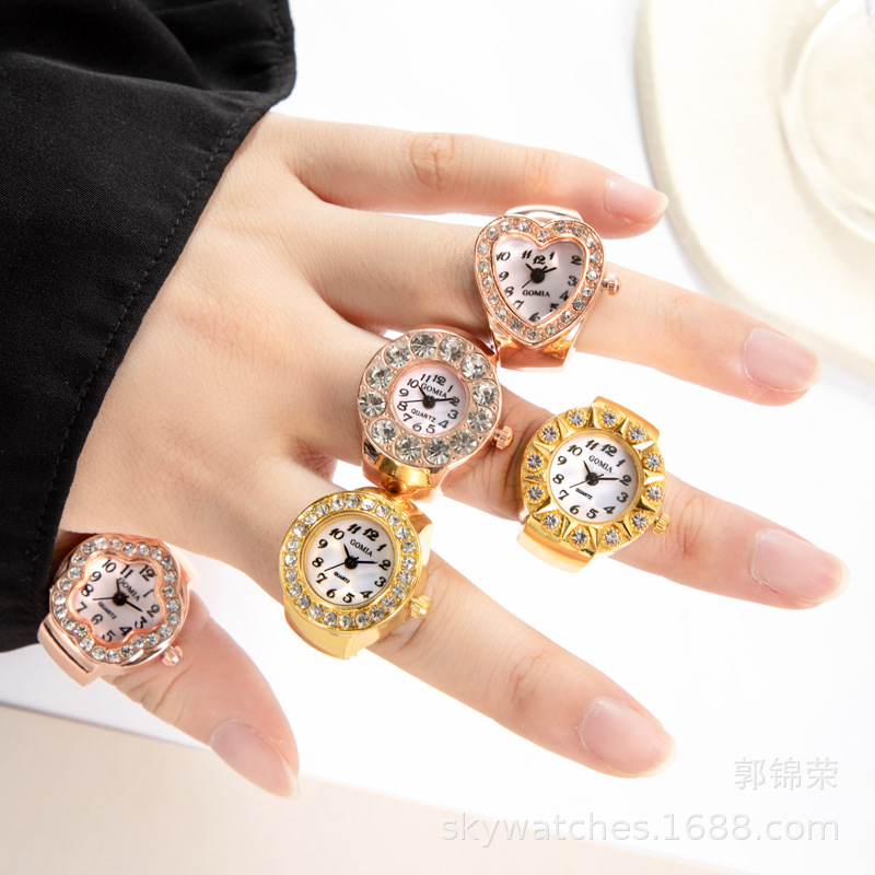 Ring Watch Gold Watch Accessory Student Watch Women's Finger Watch