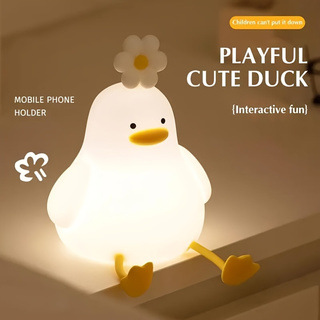 Silicone night light bedroom sleep light baby feeding eye protection atmosphere new bedside gift flower duck pat pat light