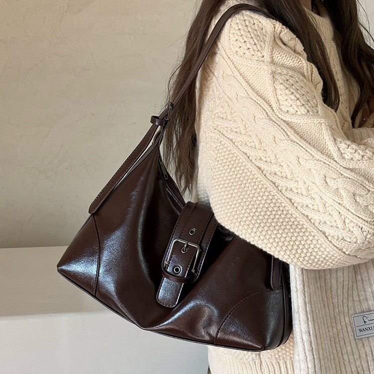 2026 New Casual Commute Trendy Underarm Bag Soft Leather Women's Bag Handheld Shoulder Crossbody Tote Bag