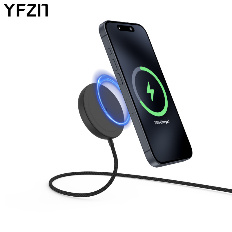 Qi2 certified wireless charger magnetic single stand aluminum alloy high quality liquid silicone 15W magnetic wireless charger