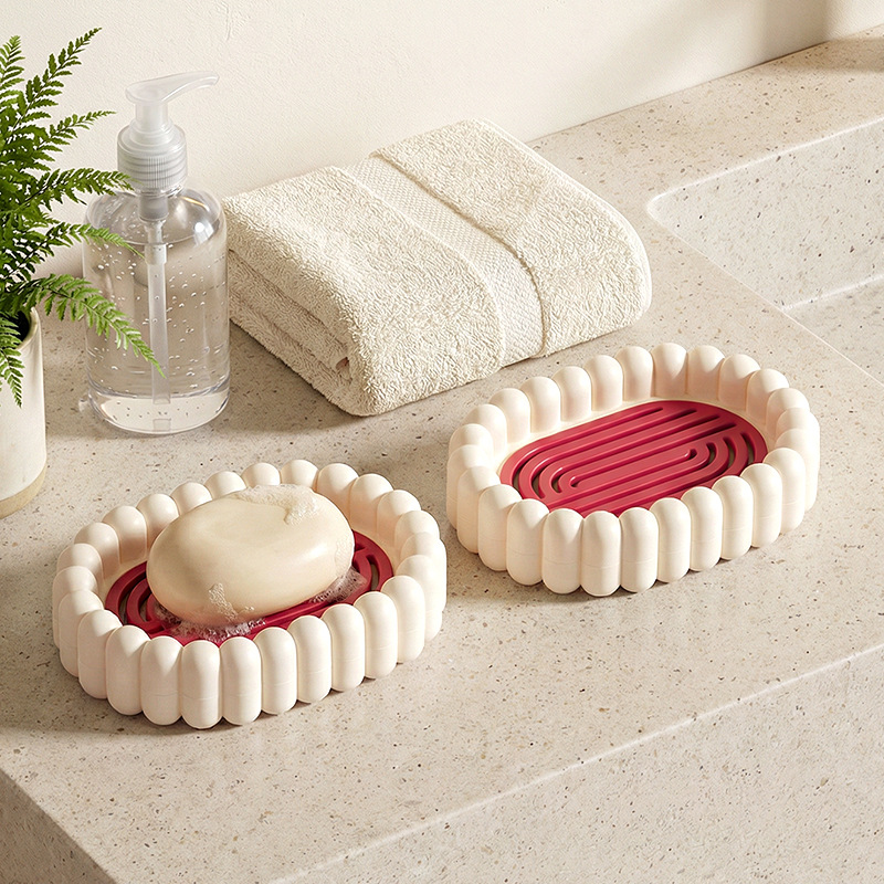 Home drainage soap dish, double-layer thickened water-control soap dish, home soap rack, dormitory cute laundry soap dish 2024