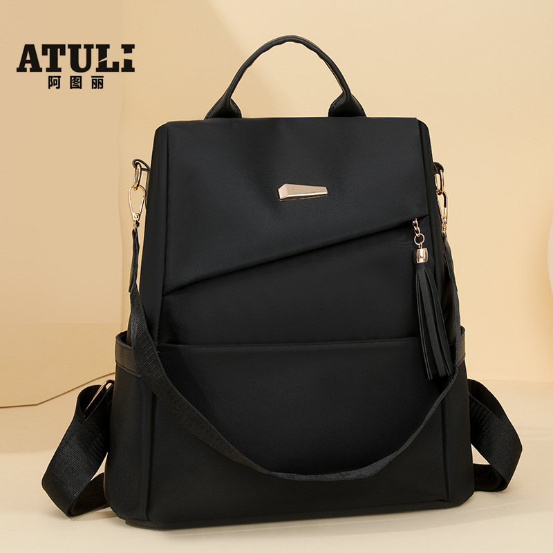 New Oxford cloth backpack large capacity casual backpack women's simple commuting contrast color anti-theft women's bag