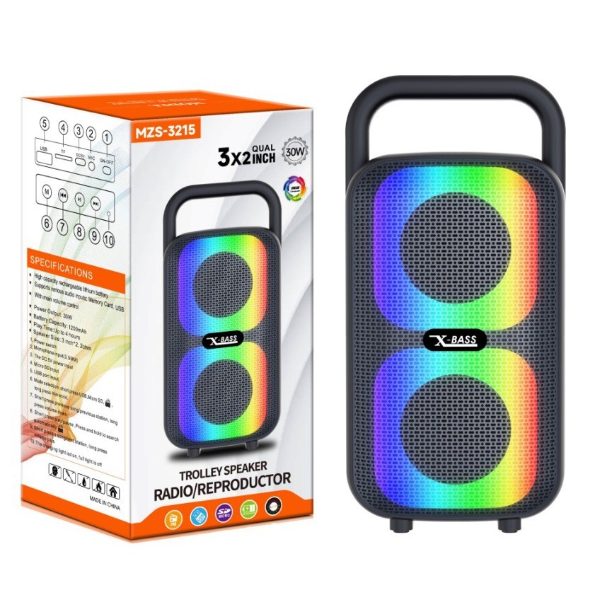 New portable dance dual 6.5-inch RGB loud volume high sound quality USB Bluetooth speaker